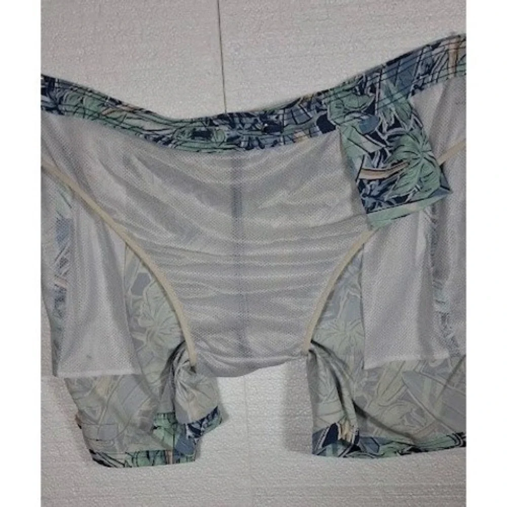 Vineyard Vines Mens Large BlueGreen Surfboard Palm Tree Print Swim Trunks Shorts